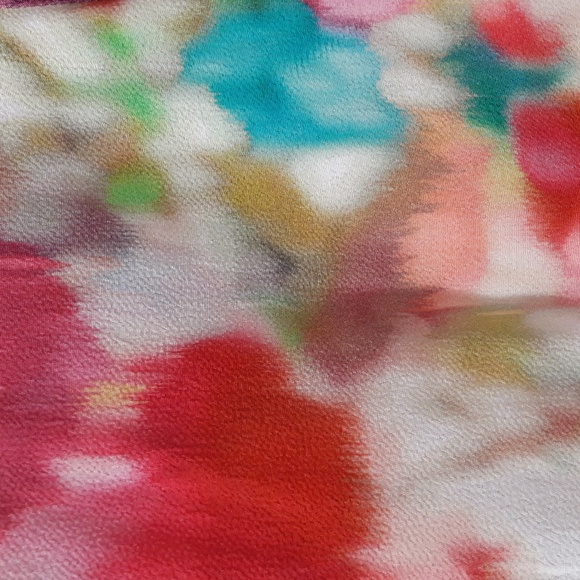 Kate Spade Watercolor Print Silky Peplum Top Size 4 - Picture 5 of 8